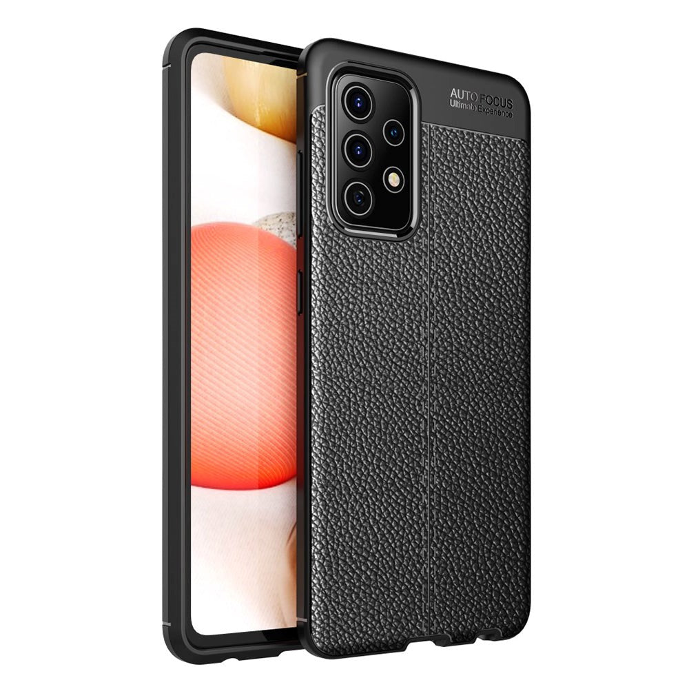 Samsung Galaxy A72 (4G / 5G) Flexible Plastic Case Litchi Texture - Black