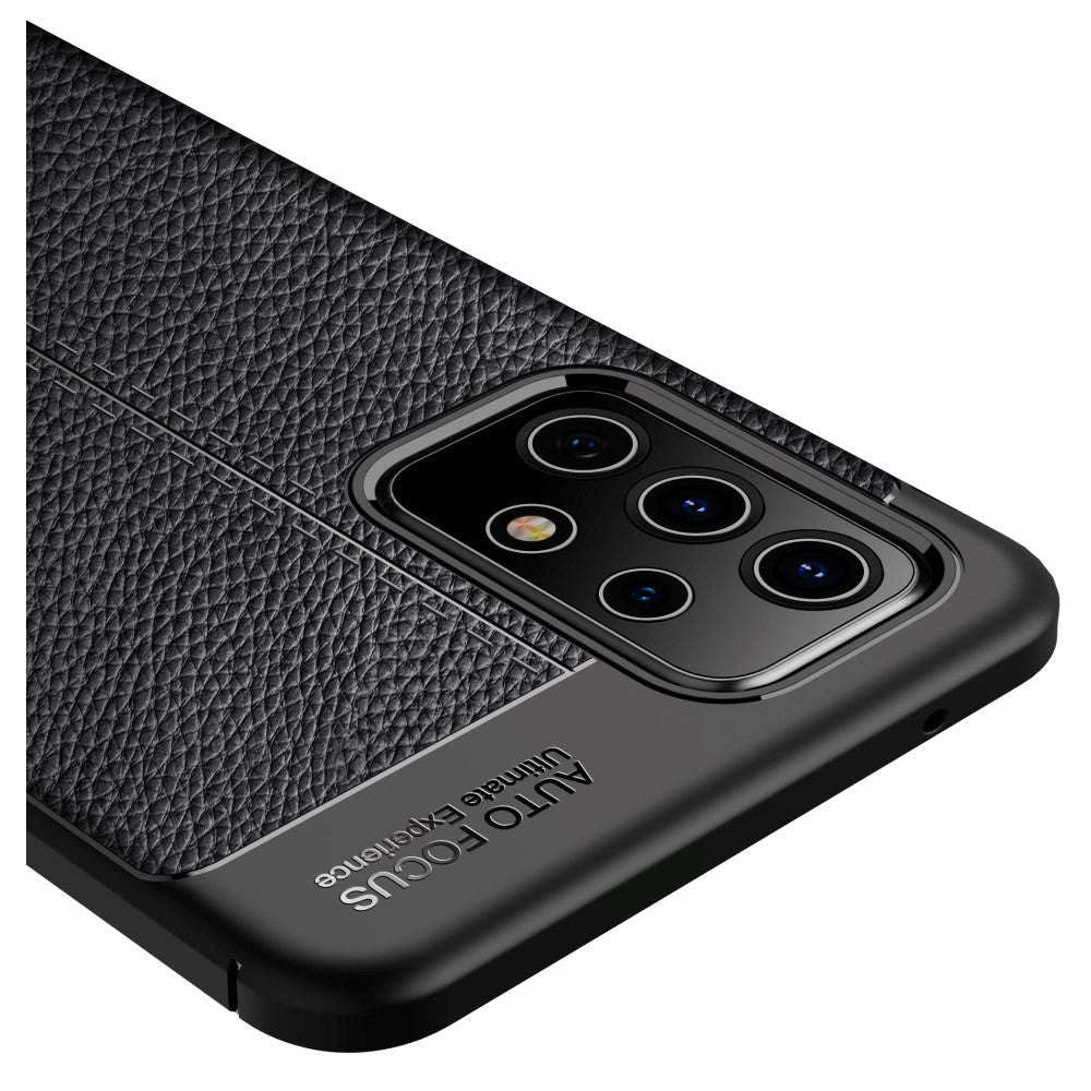 Samsung Galaxy A72 (4G / 5G) Flexible Plastic Case Litchi Texture - Black