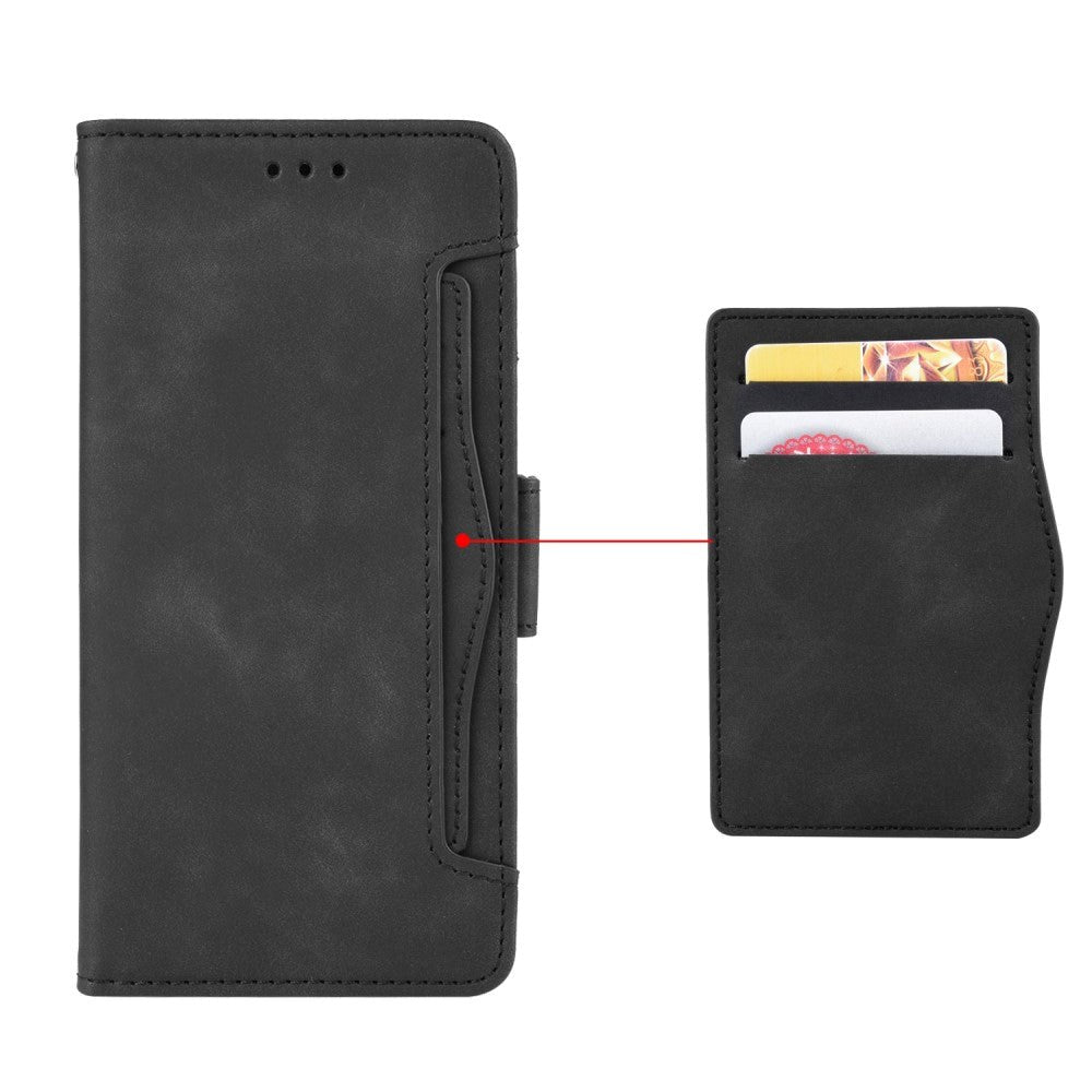 Samsung Galaxy A02s Sleek Leather Case w. Large Wallet - Black