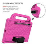 Samsung Galaxy Tab S7 Tough Case w. Pencil Holder, Strap & Shoulder Strap - Pink