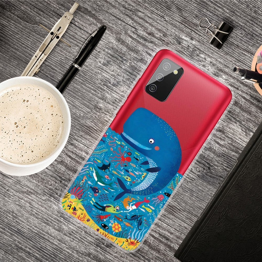 Samsung Galaxy A02s Flexible Plastic Case - Whale Print