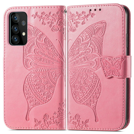 Samsung Galaxy A52s (5G) / A52 (4G / 5G) Leather Wallet Case Butterfly - Pink