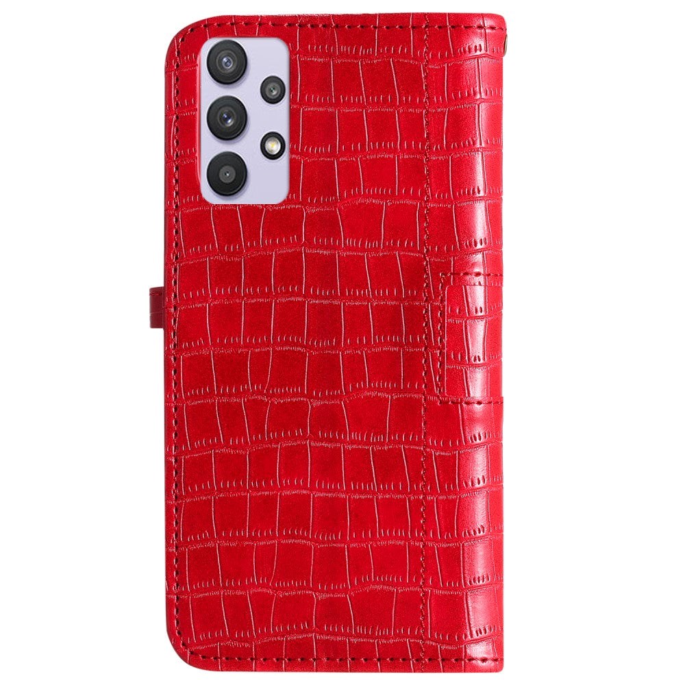 Samsung Galaxy A72 (4G / 5G) Crocodile Leather Wallet Case - Red