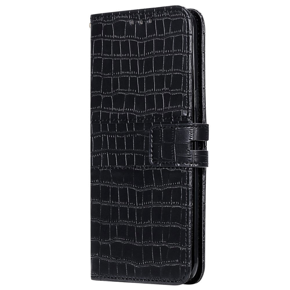 Samsung Galaxy A72 (4G / 5G) Crocodile Leather Wallet Case - Black