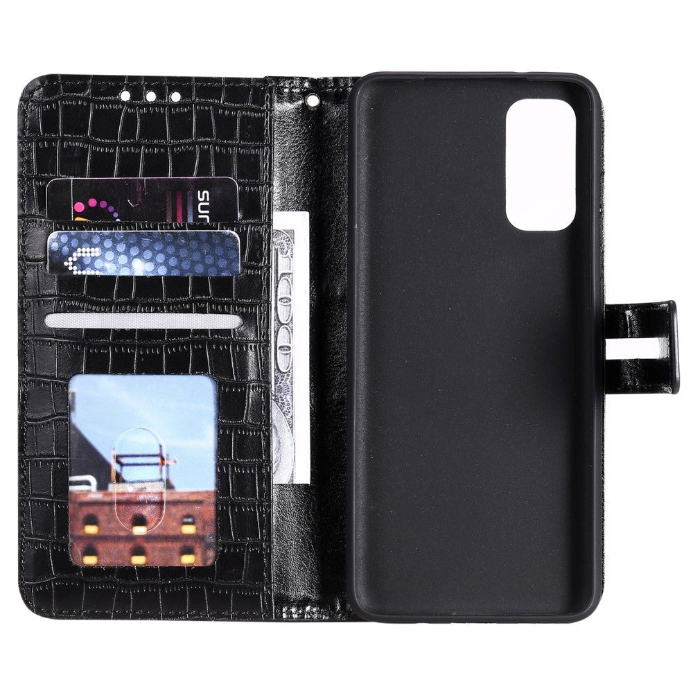 Samsung Galaxy A72 (4G / 5G) Crocodile Leather Wallet Case - Black