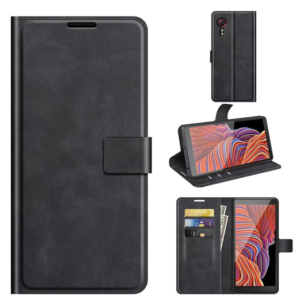 EIDERWOOD Samsung Galaxy Xcover 5 Faux Leather Flip Case with Cardholder & Stand Function - Black