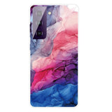 Samsung Galaxy S21 FE (5G) Flexible Plastic Case - Pink / Blue Marble