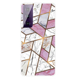 Samsung Galaxy S21 FE (5G) Flexible Plastic Case - Pink / White Marble