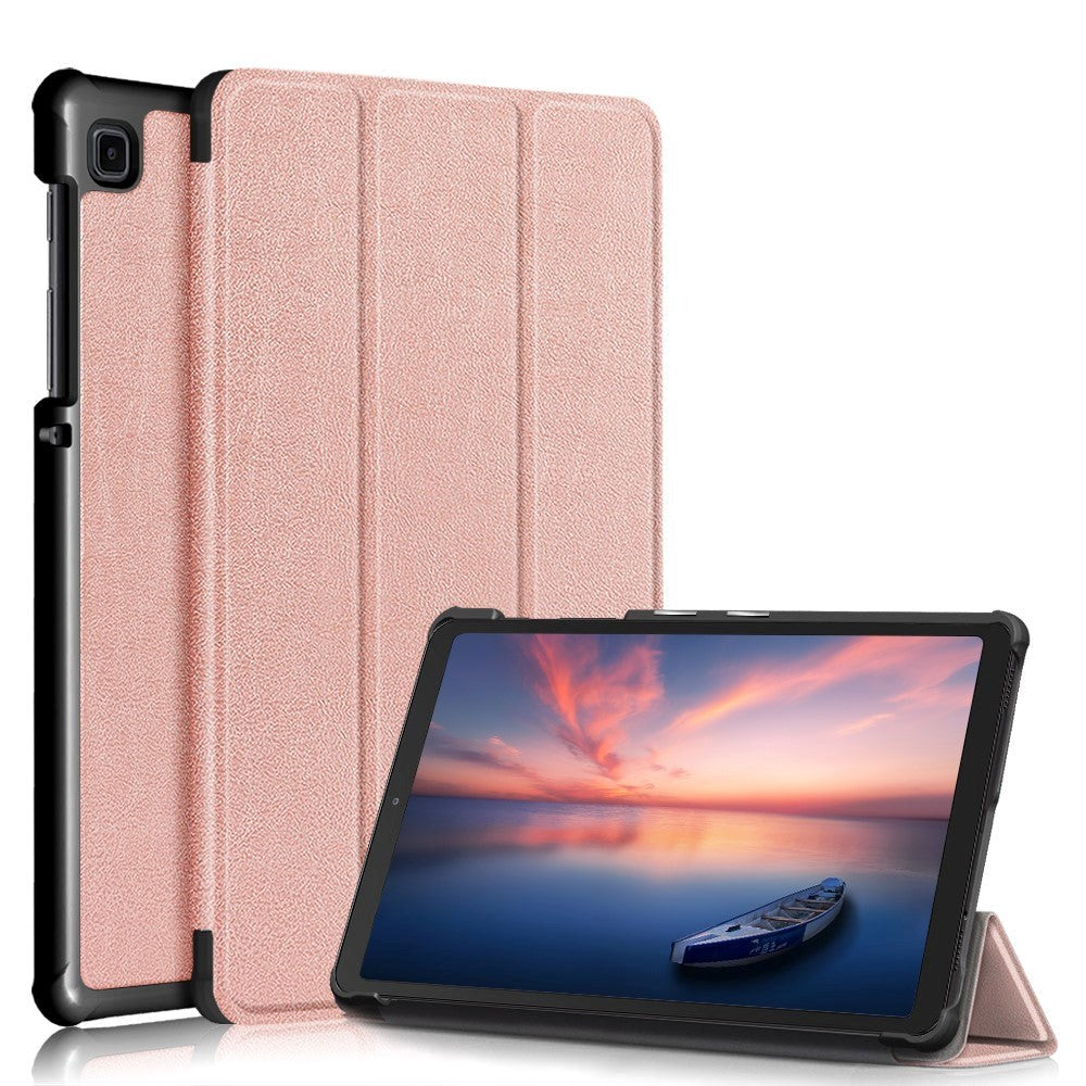 Samsung Galaxy Tab A7 Lite Tri-Fold Leather Case - Rose Gold