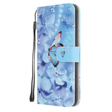 Samsung Galaxy A22 (5G) Leather Wallet Case - Blue Butterfly