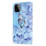 Samsung Galaxy A22 (5G) Leather Wallet Case - Blue Butterfly