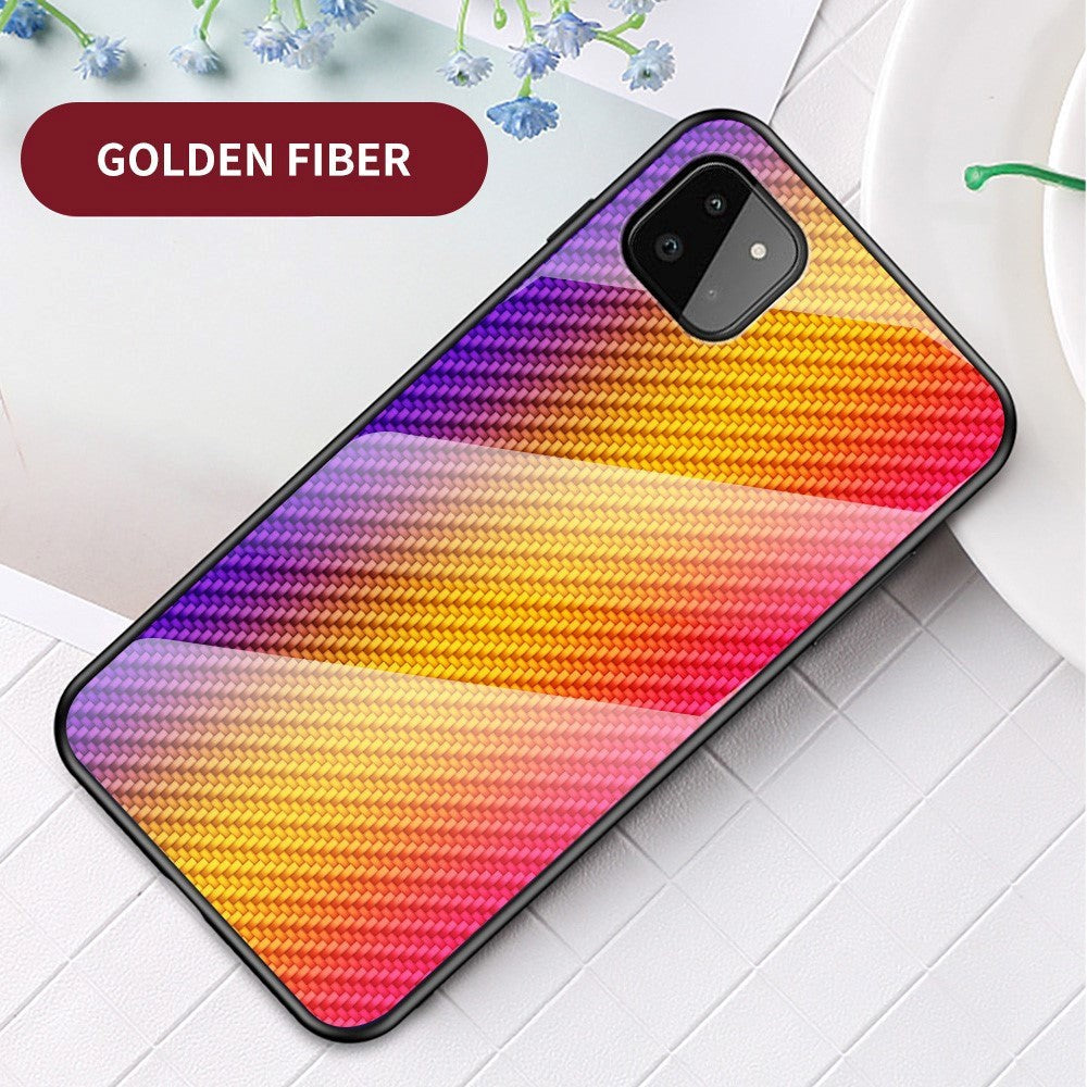 Samsung Galaxy A22 (5G) Case w. Glass back - Tricolour Carbon