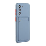 Samsung Galaxy S21 Flexible Plastic Case w. Card holder - Blue