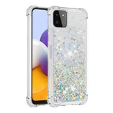 EIDERWOOD Samsung Galaxy A22 (5G) Flexible Plastic Case with Liquid Glitter - Silver