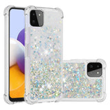 EIDERWOOD Samsung Galaxy A22 (5G) Flexible Plastic Case with Liquid Glitter - Silver