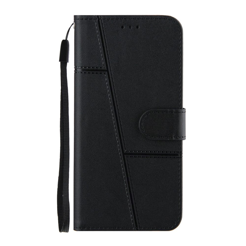 Samsung Galaxy S21 FE (5G) Leather Flip Case w. Stand & Card Holder - Black