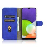 EIDERWOOD Samsung Galaxy A22 (4G) Faux Leather Flip Case with Cardholder & Stand Function - Blue