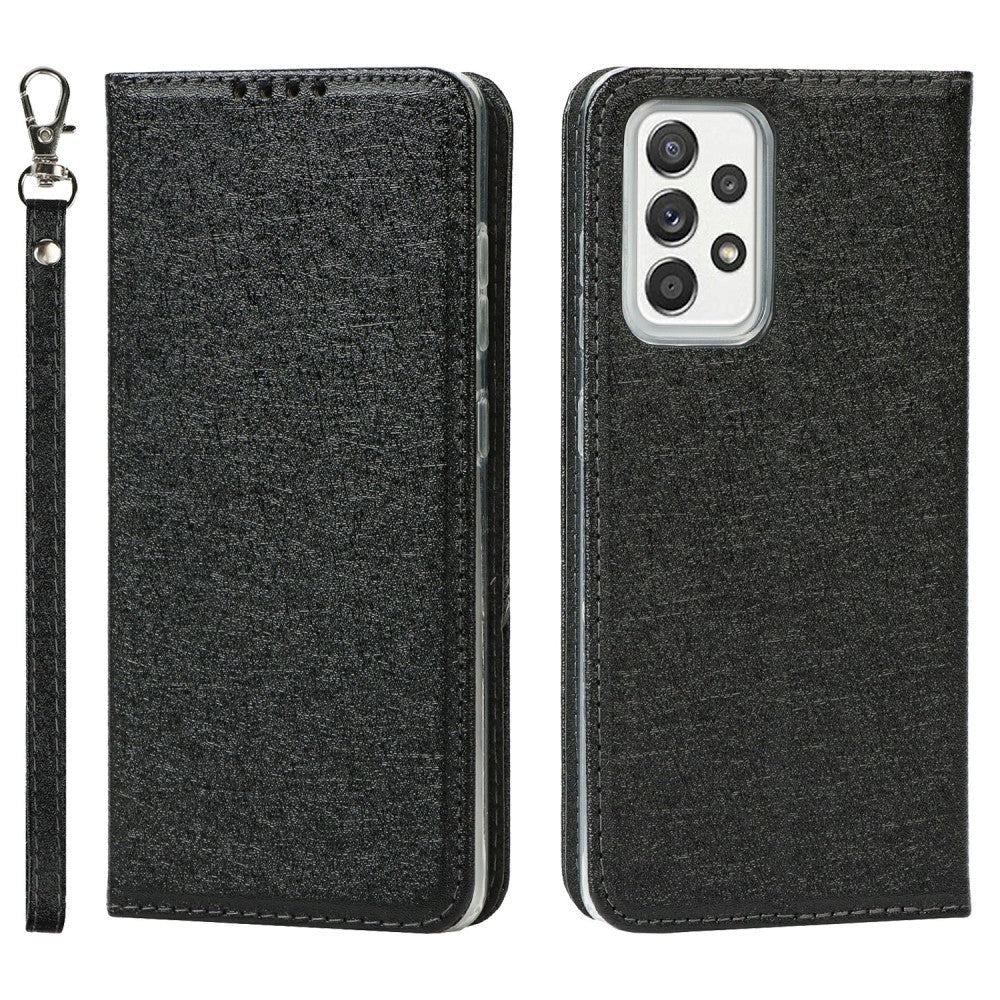 Samsung Galaxy A52 (4G / 5G) / A52s (5G) Leather Case - Silk Texture w. Wallet - Black