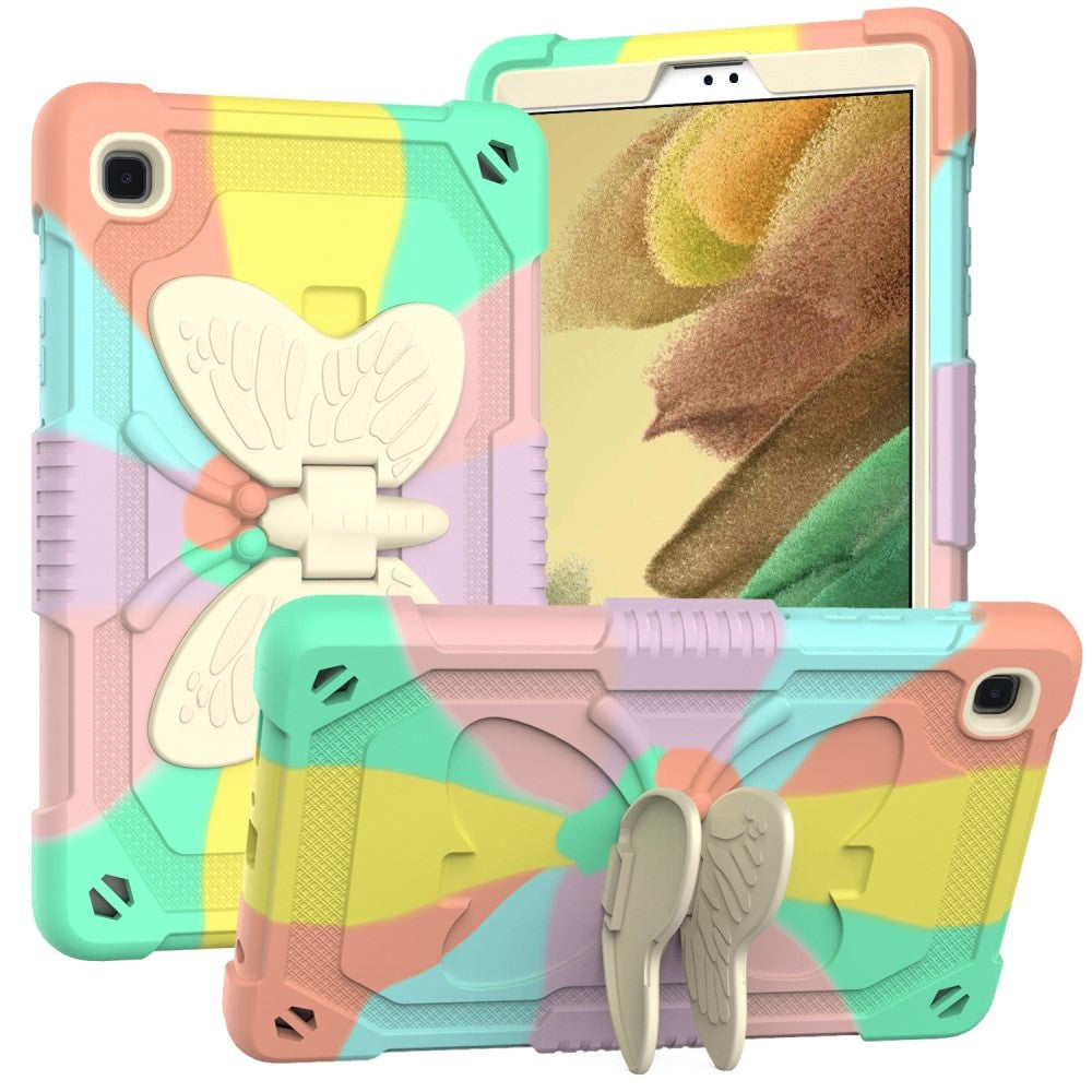 Samsung Galaxy Tab A7 Lite Kids Case - Butterfly Kickstand Case - Rainbow V2