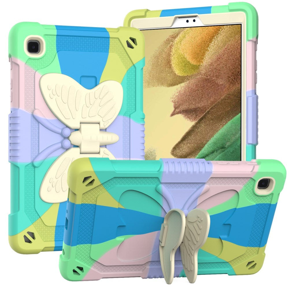 Samsung Galaxy Tab A7 Lite Kids Case - Butterfly Kickstand Case - Rainbow V3