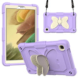 Samsung Galaxy Tab A7 Lite Kids Case - Butterfly Kickstand Case - Purple & Grey