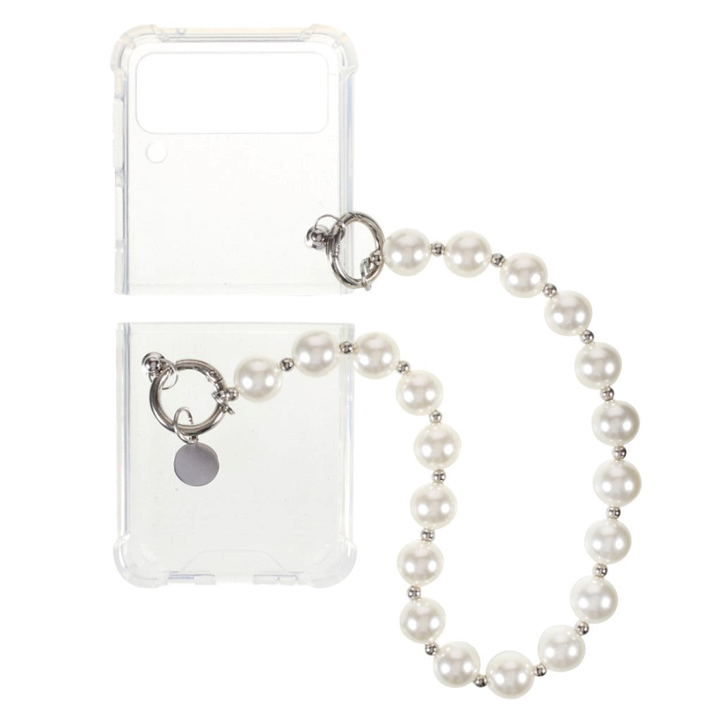 Samsung Galaxy Z Flip3 (5G) Plastic Case w. Pearl Necklace - Transparent