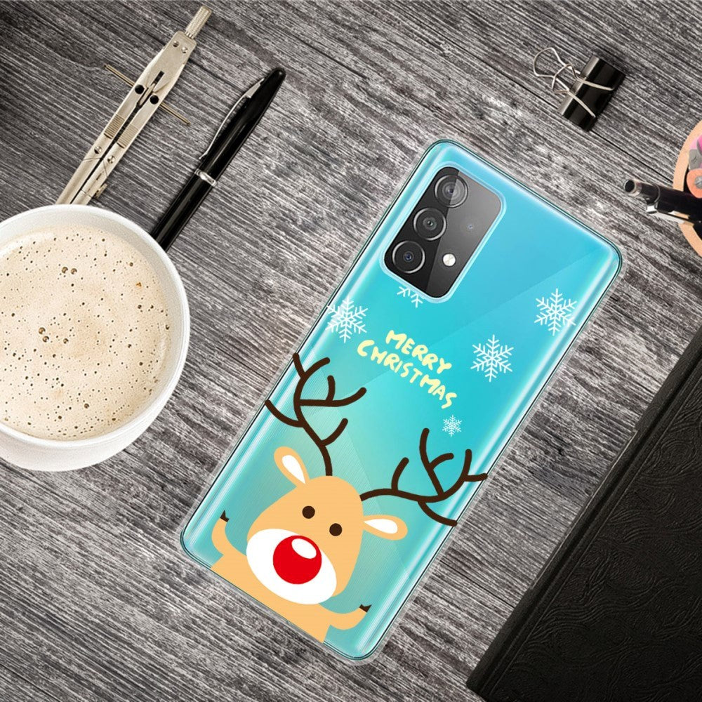 Samsung Galaxy A72 5G / 4G Flexible Plastic Christmas Case - Merry Christmas - Rudolf