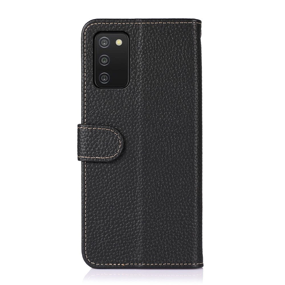 Samsung Galaxy A03s KHAZNEH Leather Wallet Case - Black