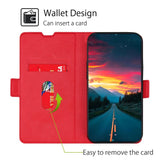 Samsung Galaxy S22 Thin Leather Wallet Case - Red