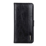 Samsung Galaxy S22+ (Plus) KHAZNEH Vintage Sleek Leather Wallet Case - Black