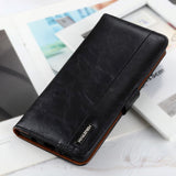 Samsung Galaxy S22+ (Plus) KHAZNEH Vintage Sleek Leather Wallet Case - Black