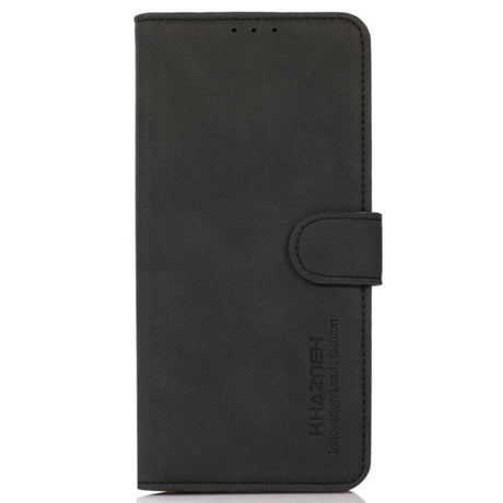 Samsung Galaxy S22 KHAZNEH Leather Retro Wallet Case - Black