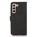 Samsung Galaxy S22 KHAZNEH Leather Retro Wallet Case - Black