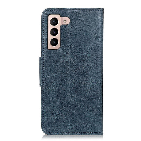 Samsung Galaxy S22 Vintage Texture Leather Wallet Case - Blue