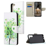 Samsung Galaxy S22+ (Plus) Leather Wallet Case - Green Wood