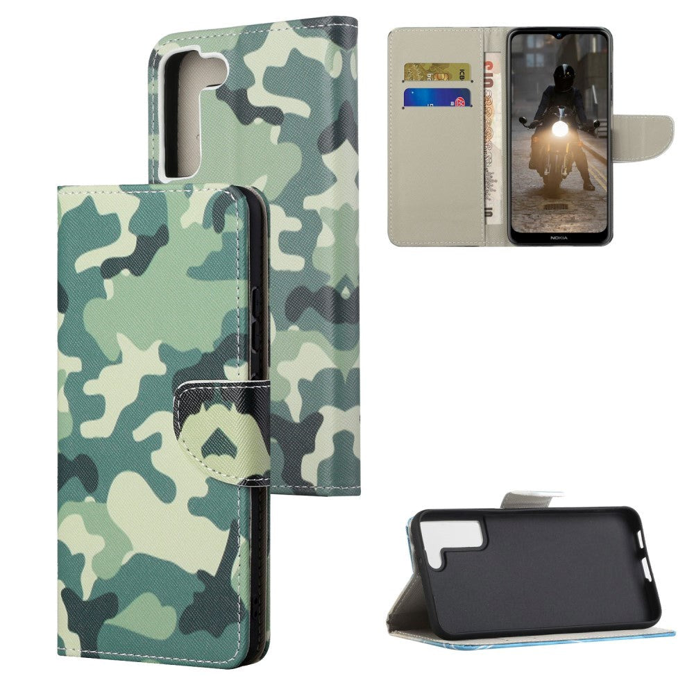 Samsung Galaxy S22+ (Plus) Leather Wallet Case - Camouflage