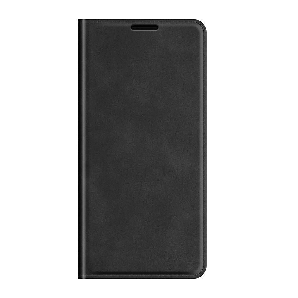 Samsung Galaxy S22 Ultra Matte Leather Flip Case w. Card Holder & Stand - Black