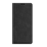 Samsung Galaxy S22 Ultra Matte Leather Flip Case w. Card Holder & Stand - Black