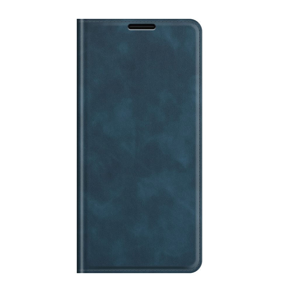 Samsung Galaxy S22 Ultra Matte Leather Flip Case w. Card Holder & Stand - Blue