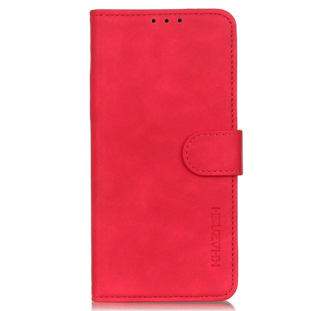 Samsung Galaxy S22 Khazneh Retro Leather Wallet Case - Red