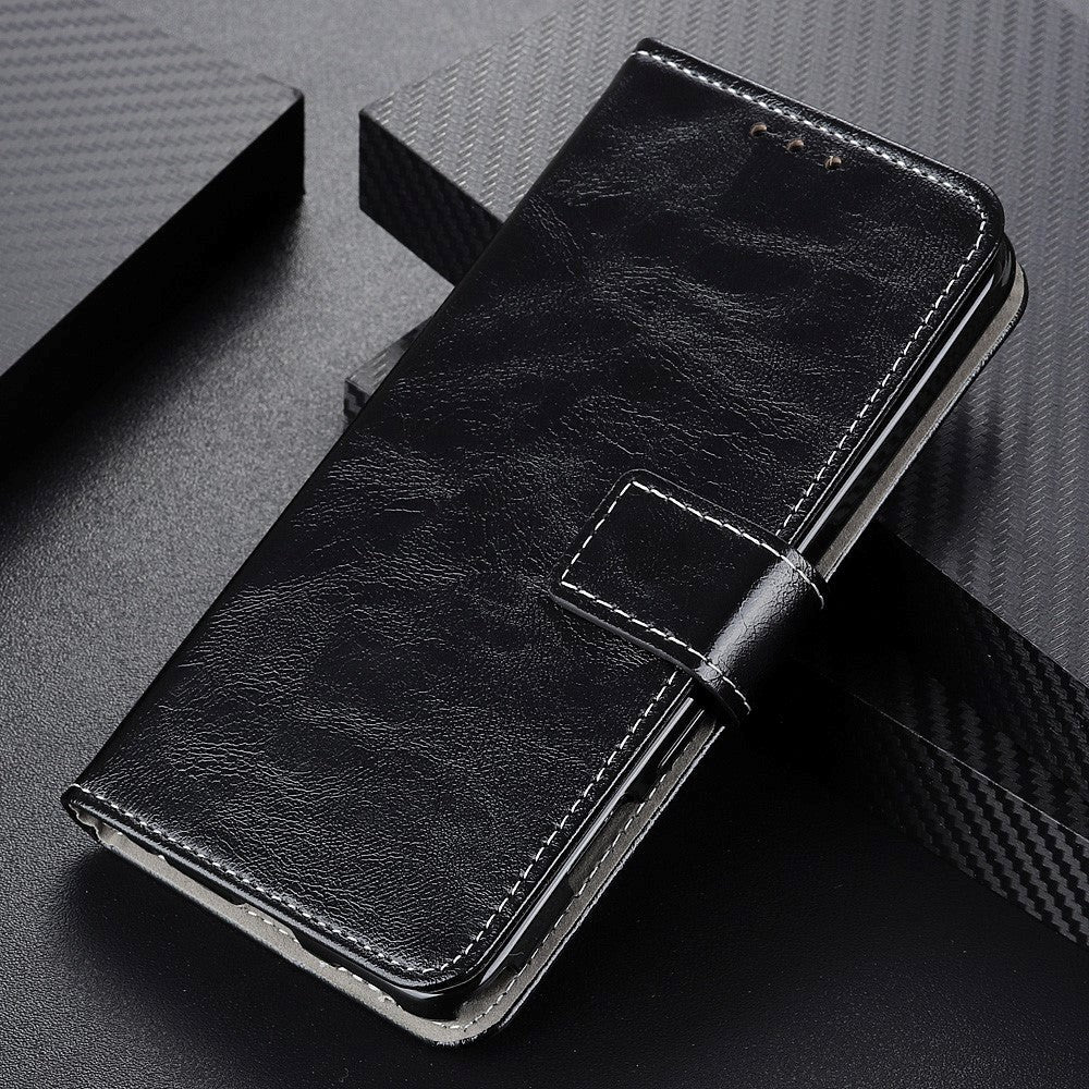 Samsung Galaxy S22+ (Plus) Vintage Look Leather Wallet Case - Black