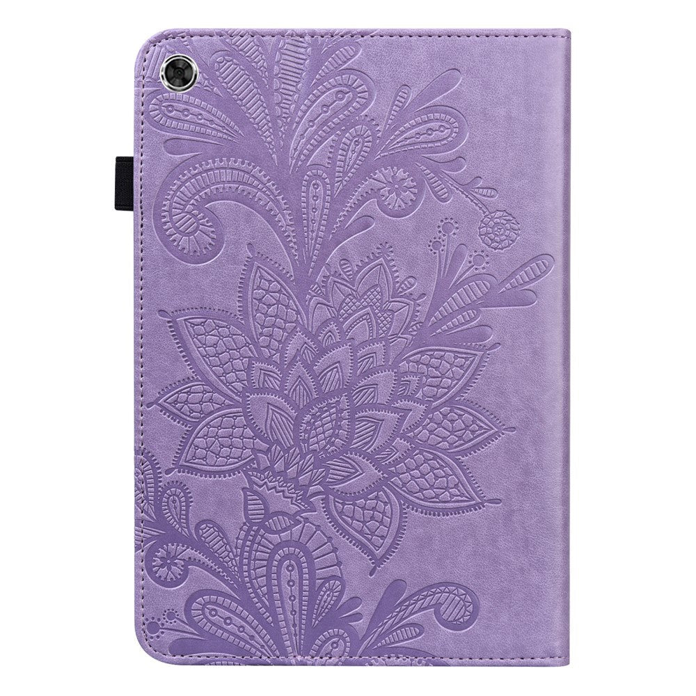 Samsung Galaxy Tab A8 10.5" (2021) - Wallet Case - Flowers Imprint - Purple