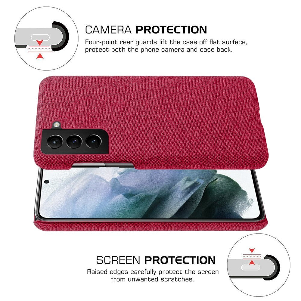 Samsung Galaxy S22 KSQ Fabric Plastic Case - Red