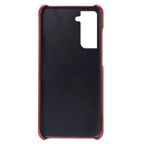 Samsung Galaxy S22 Leather Coated Plastic Case w. Card pockets - Red