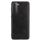 Samsung Galaxy S21 FE (5G) MEGSHI 2-in-1 Magnetic Leather Flip Case w. Extra Large Magnetic Wallet - Black