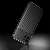 Samsung Galaxy A03 Carbon Fiber Flexible Plastic Case - Black