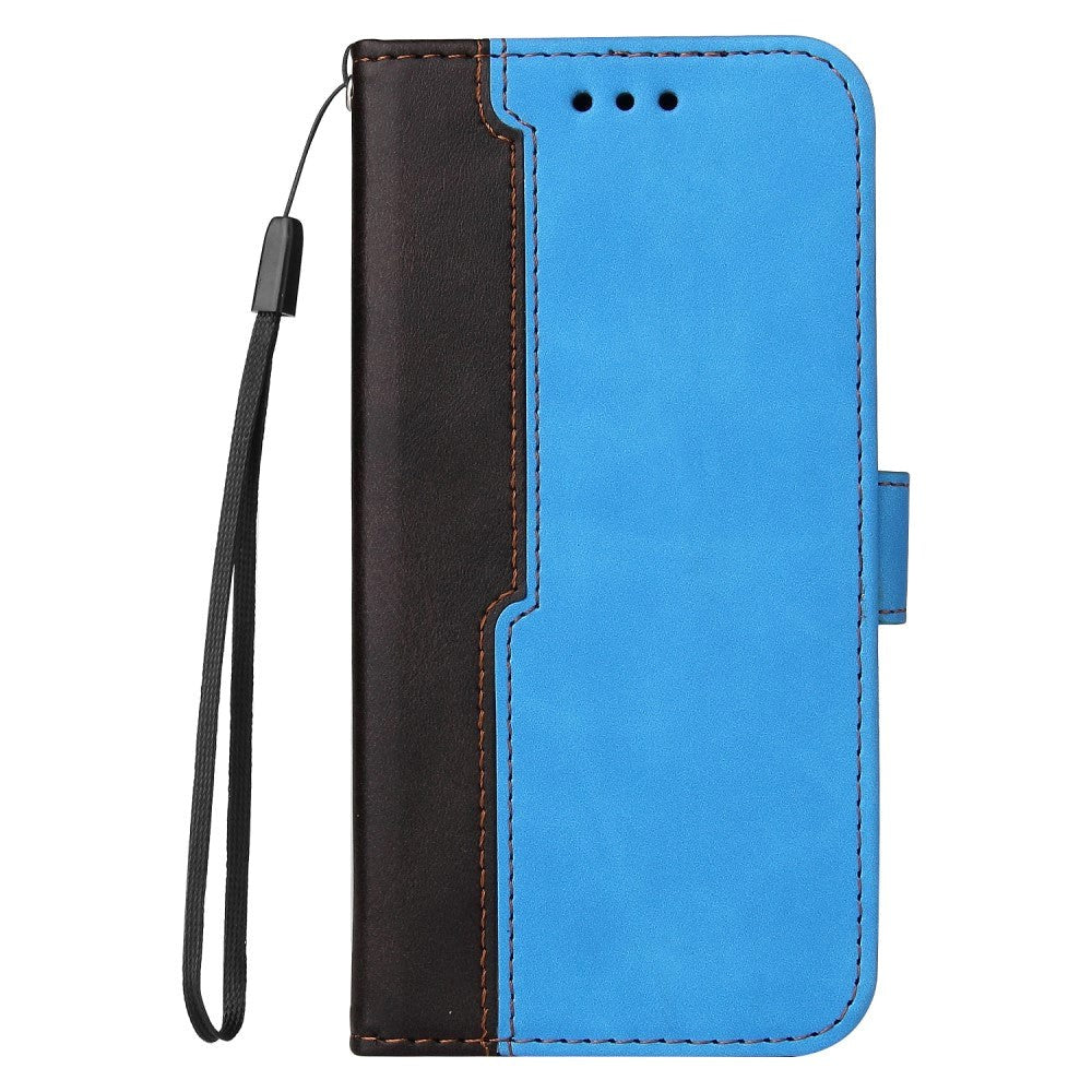 Samsung Galaxy M52 (5G) Two-Colour Leather Wallet Case - Blue / Black