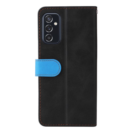 Samsung Galaxy M52 (5G) Two-Colour Leather Wallet Case - Blue / Black