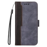 Samsung Galaxy M52 (5G) Two-Colour Leather Wallet Case - Grey / Black