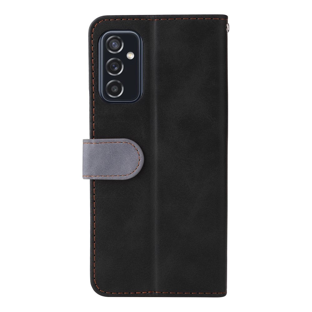 Samsung Galaxy M52 (5G) Two-Colour Leather Wallet Case - Grey / Black